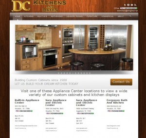 Web Design with custom galleries for a Custom Kitchen Cabinets and Laundry Rooms company in Houston Texas